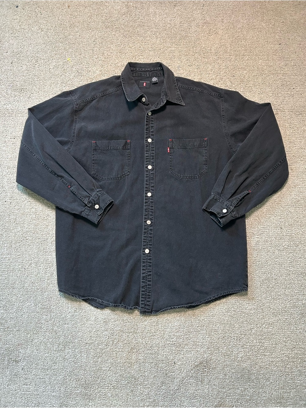 Vintage Levis Red Tab Black Jeans Jacket Red Tab Mens Size XL Y2K 1998 - Grunge
